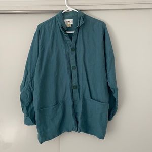 Vintage Jeanne Engelhart Flax Oversized Linen Shirt, size small